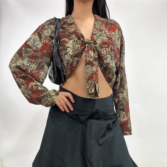 90s style flowy bolero top - Picture 3 of 7